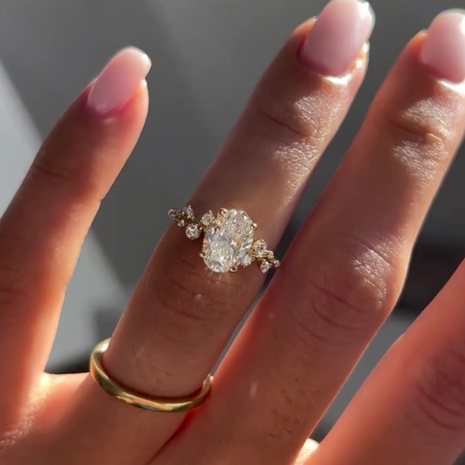 1.50tcw Oval Lab Diamond Engagement Ring | IGI Certified | D-E-F Color, VVS–VS Clarity