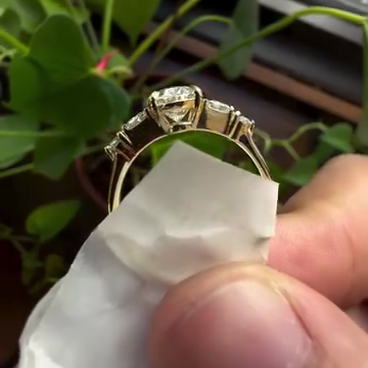 2.20tcw Oval Lab Diamond Five Stone Cathedral Engagement Ring | IGI Certified