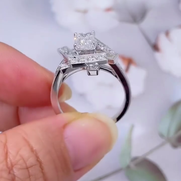 Emerald 3.00tcw Lab Diamond Halo Channel Pave Engagement Ring | IGI Certified | Unique Style