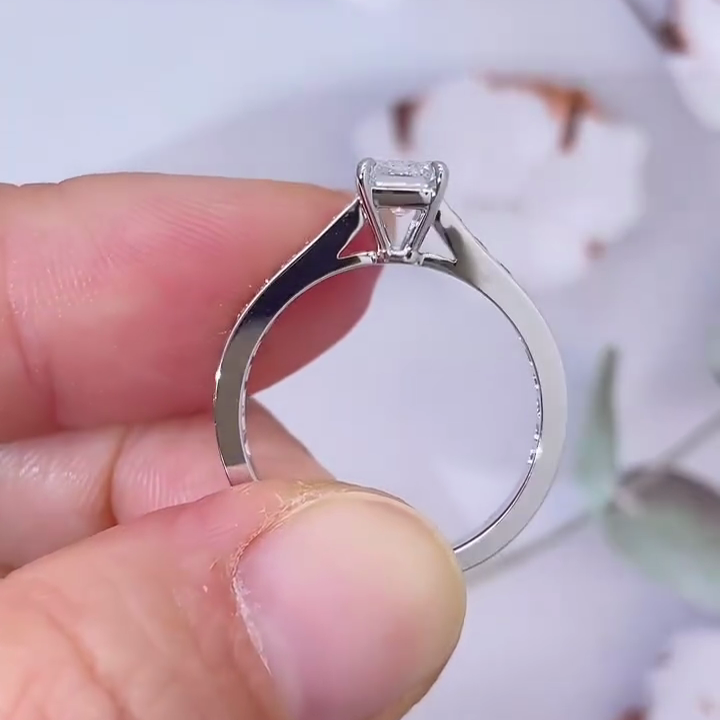 Emerald 1.50tcw Lab Diamond Channel Set Engagement Ring | IGI Certified | White Gold