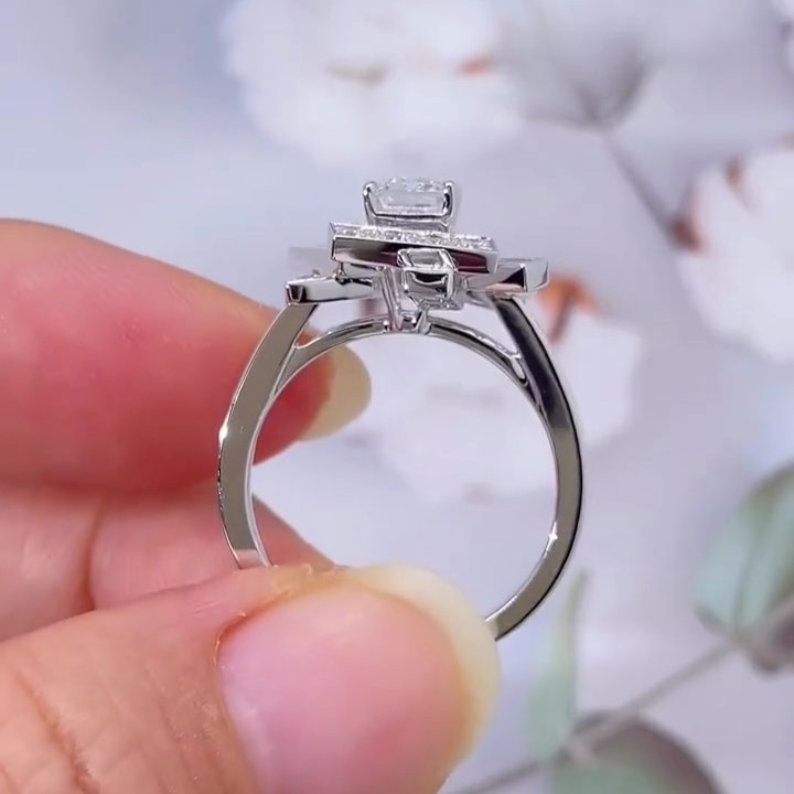 Emerald 3.00tcw Lab Diamond Halo Channel Pave Engagement Ring | IGI Certified | Unique Style