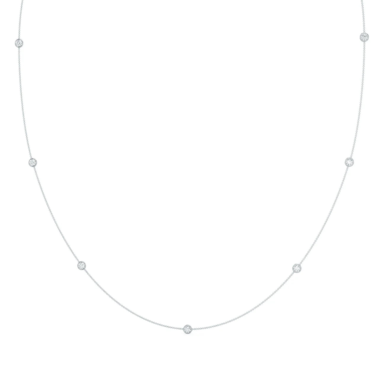 7 Round Lab Grown Diamond Floating Cosmopolitan Necklace, EF Color, VS Clarity, IGI Certified