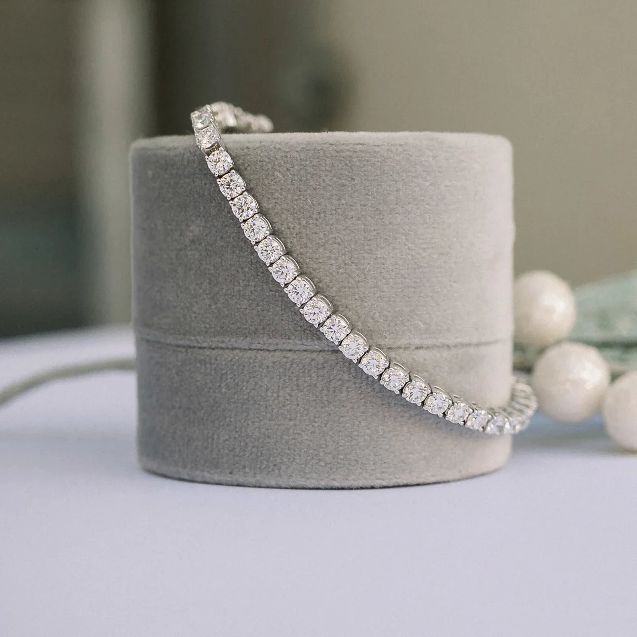 Round Lab Grown Diamond 4 Prong Tennis Bracelet, EF Color, VS clarity, IGI Certified