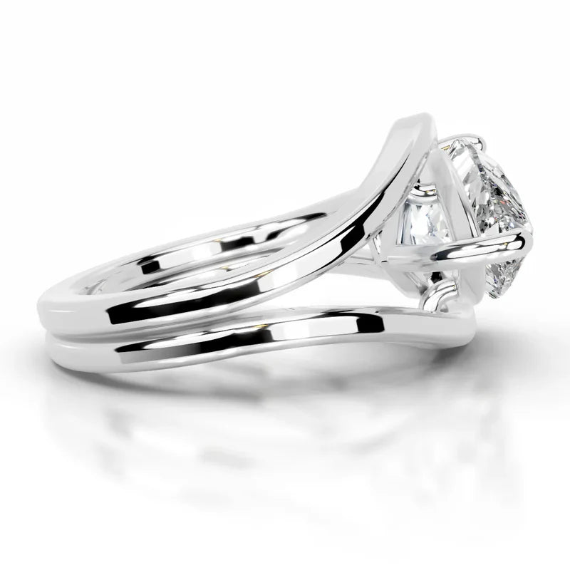 White :: IGI certified pear lab diamond solitaire engagement ring elegant bridal ring