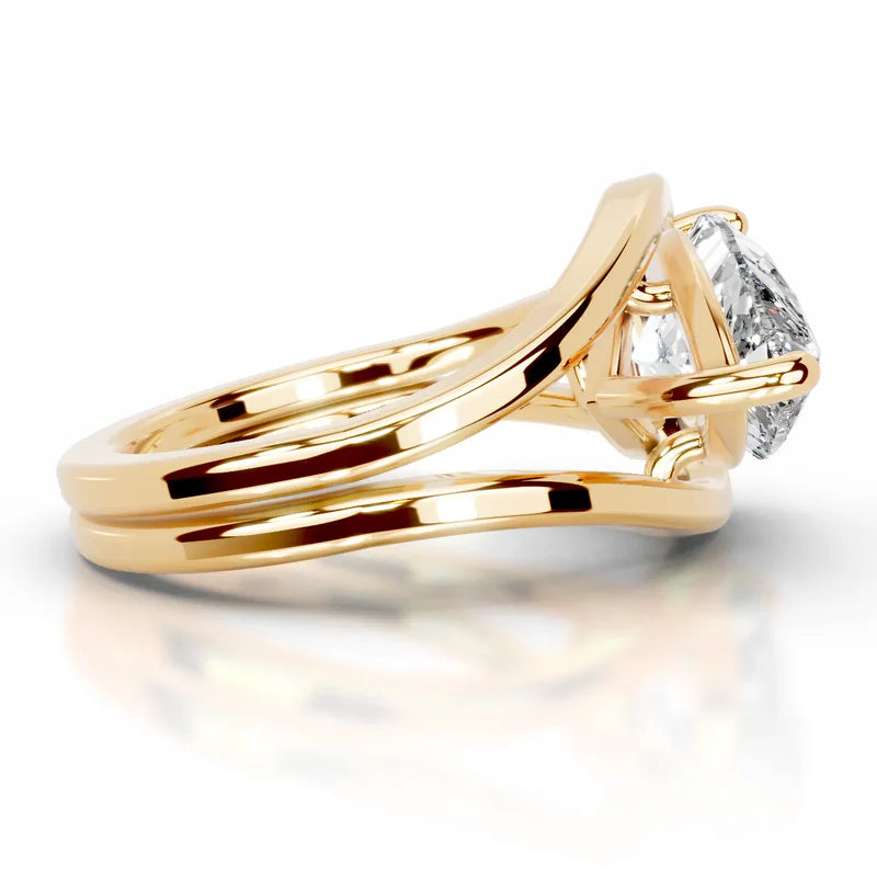 Yellow :: luxury Zorevique pear lab diamond solitaire engagement ring bridal