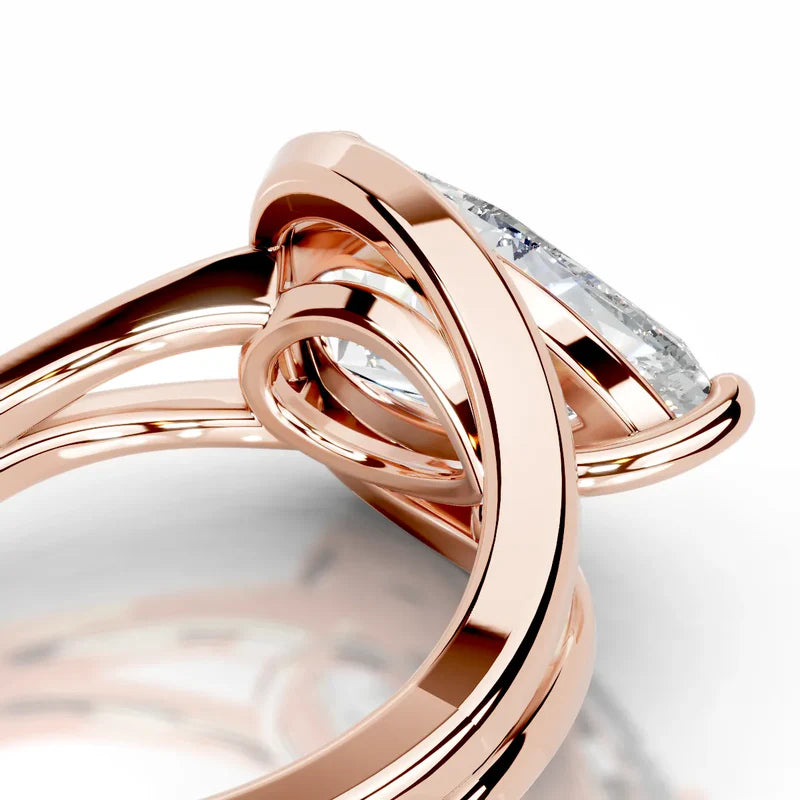 Rose :: fine jewelry pear lab grown diamond solitaire engagement ring women ring