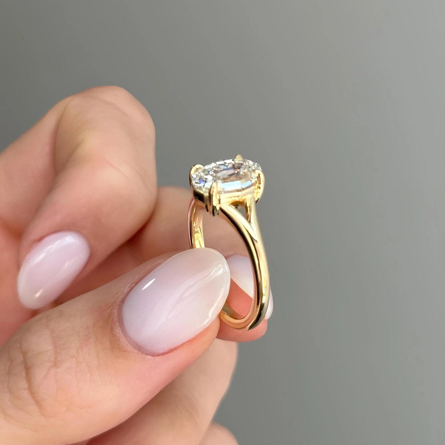 Common :: Unii Jewels step cut oval lab grown diamond engagement ring
