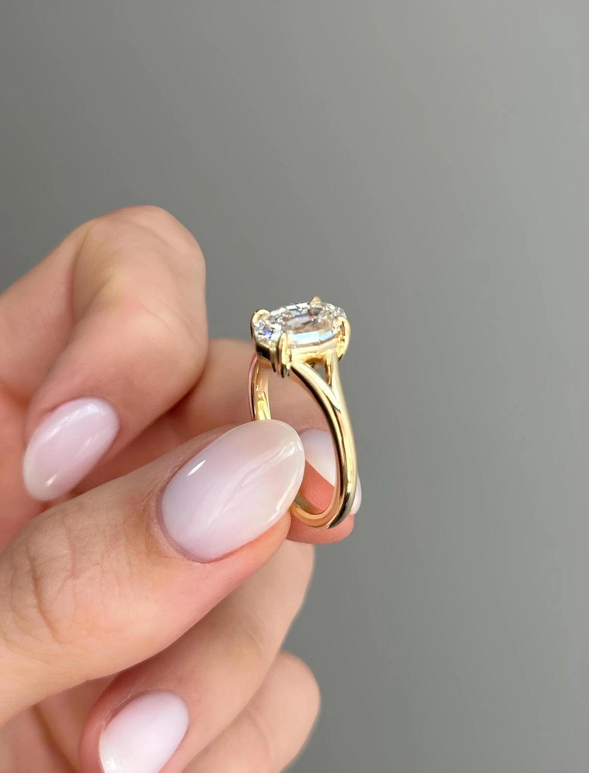 Common :: Unii Jewels step cut oval lab grown diamond engagement ring