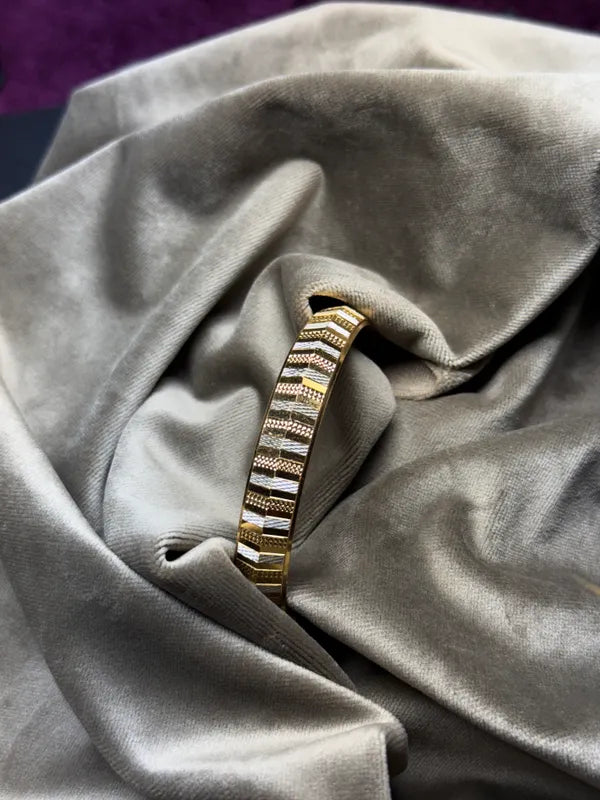 Silver & Golden Designer Gent's Punjabi Kada