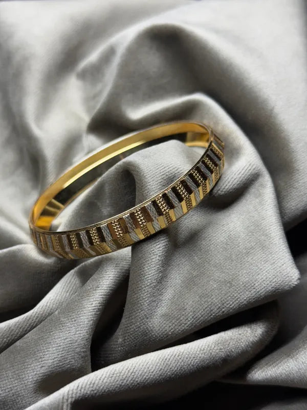 Silver & Golden Designer Gent's Punjabi Kada