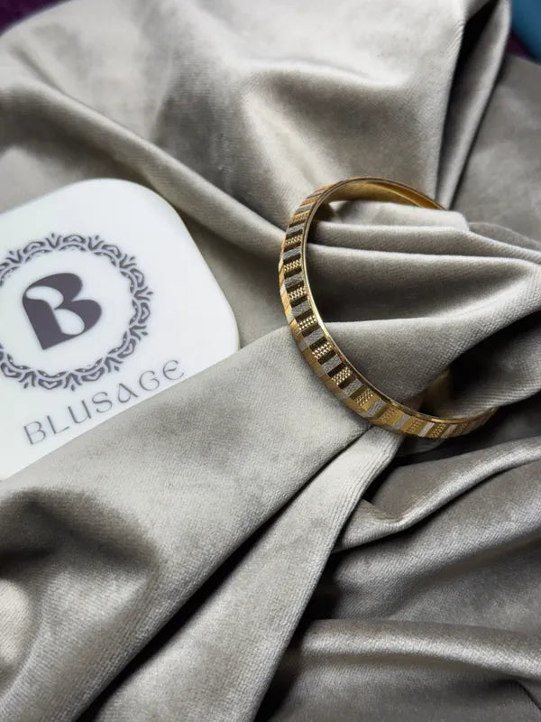 Silver & Golden Designer Gent's Punjabi Kada