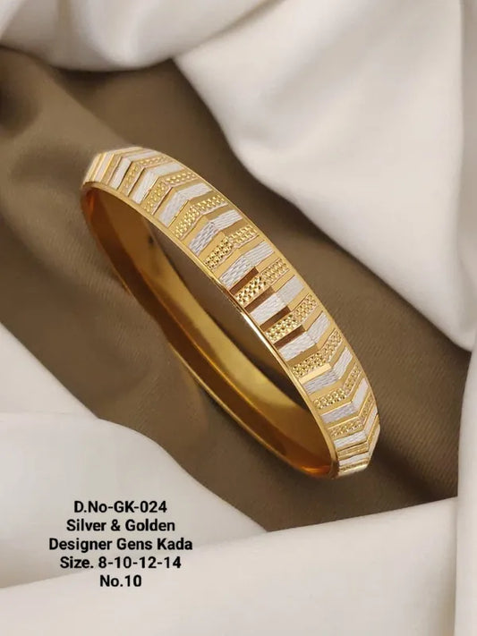 Silver & Golden Designer Gent's Punjabi Kada