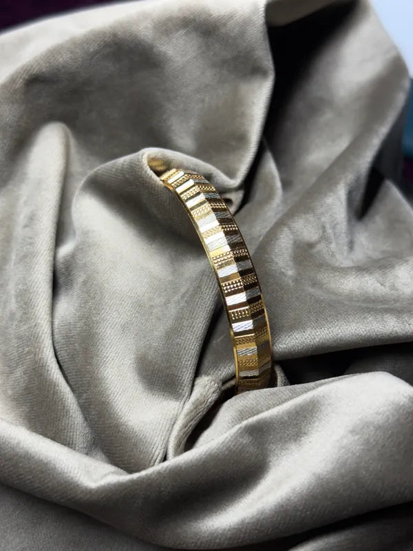 Silver & Golden Designer Gent's Punjabi Kada