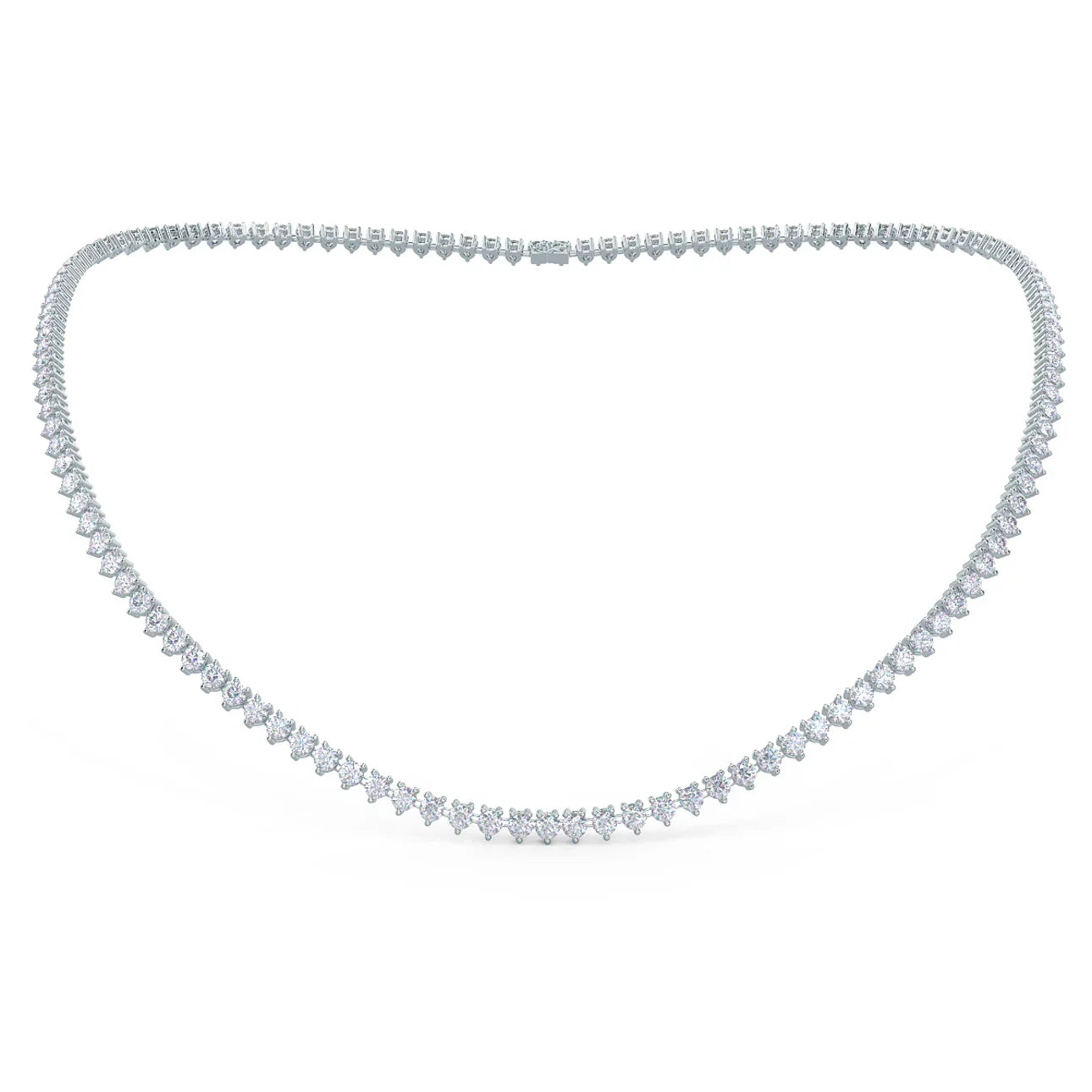 Round Lab Grown Diamond Tennis Necklace, EF Color, VS Clarity, IGI Certified