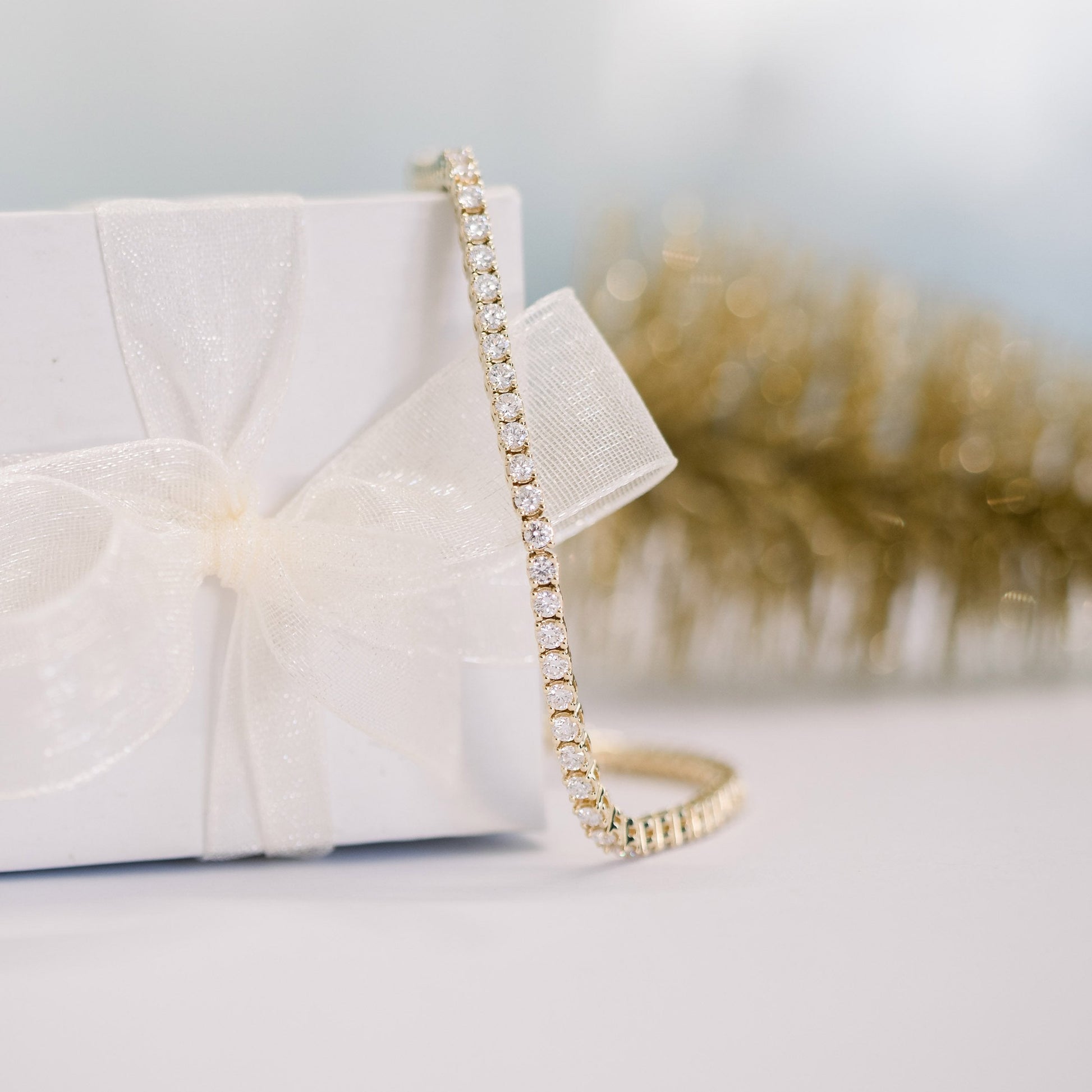 Round Lab Grown Diamond Four Prong Tennis Bracelet , EF Color, VS Clarity, IGI Certificate