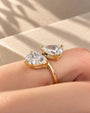Common :: 2.80TCW Double Pear diamond ring with 1.50ct and 1.30ct stones
