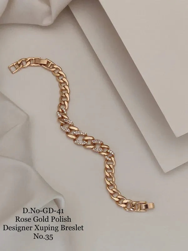 Rose Gold & Silver Polish Designer Xuping Bracelet