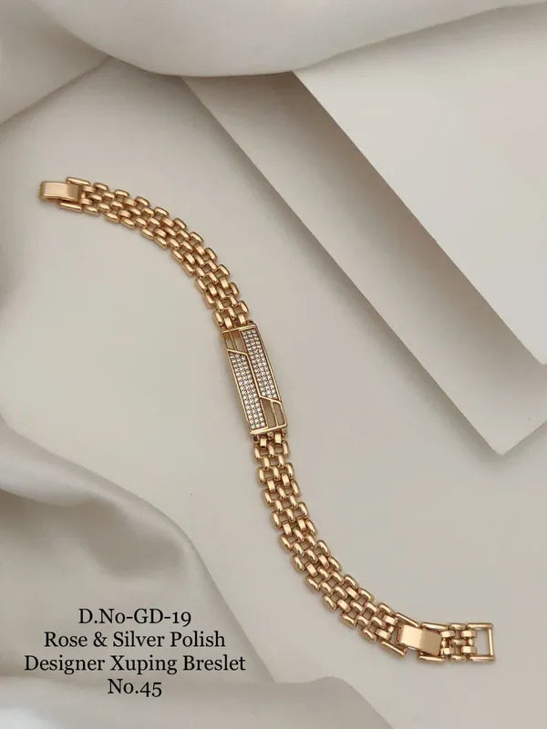Rose Gold & Silver Polish Designer Xuping Bracelet