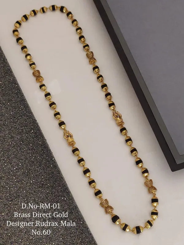 Brass Direct Gold Designer Rudraksh Mala