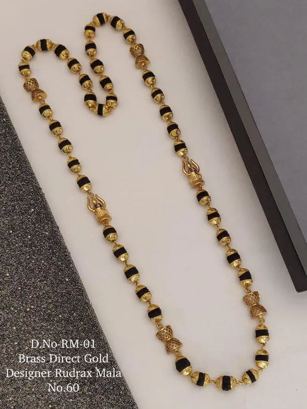 Brass Direct Gold Designer Rudraksh Mala