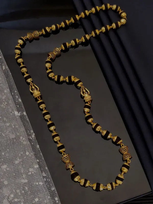 Brass Direct Gold Designer Rudraksh Mala