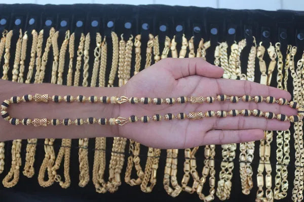 Brass Direct Gold Designer Rudraksh Mala