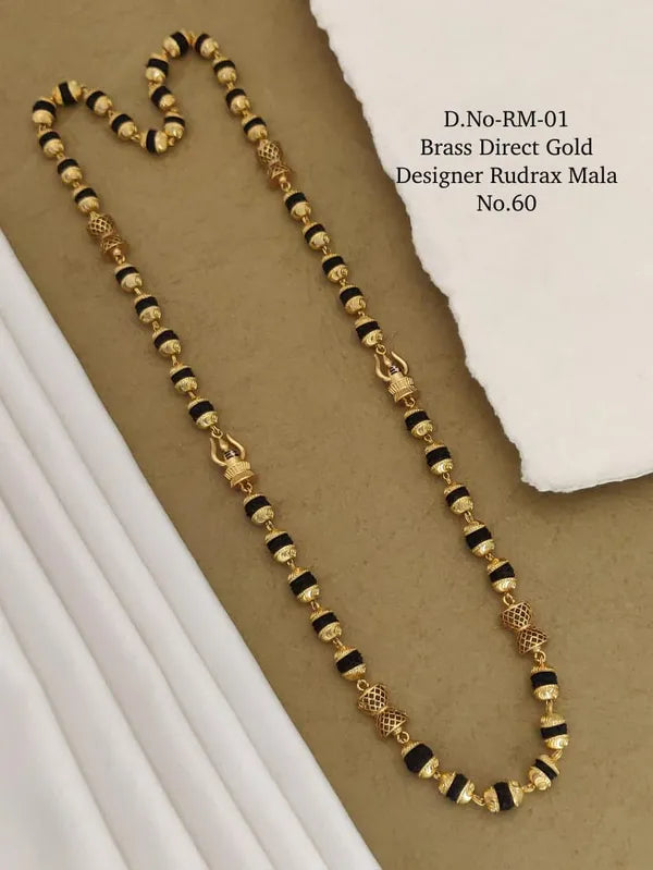 Brass Direct Gold Designer Rudraksh Mala