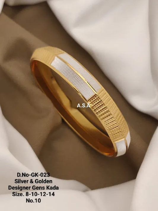 Silver & Golden Designer Gent's Punjabi Kada