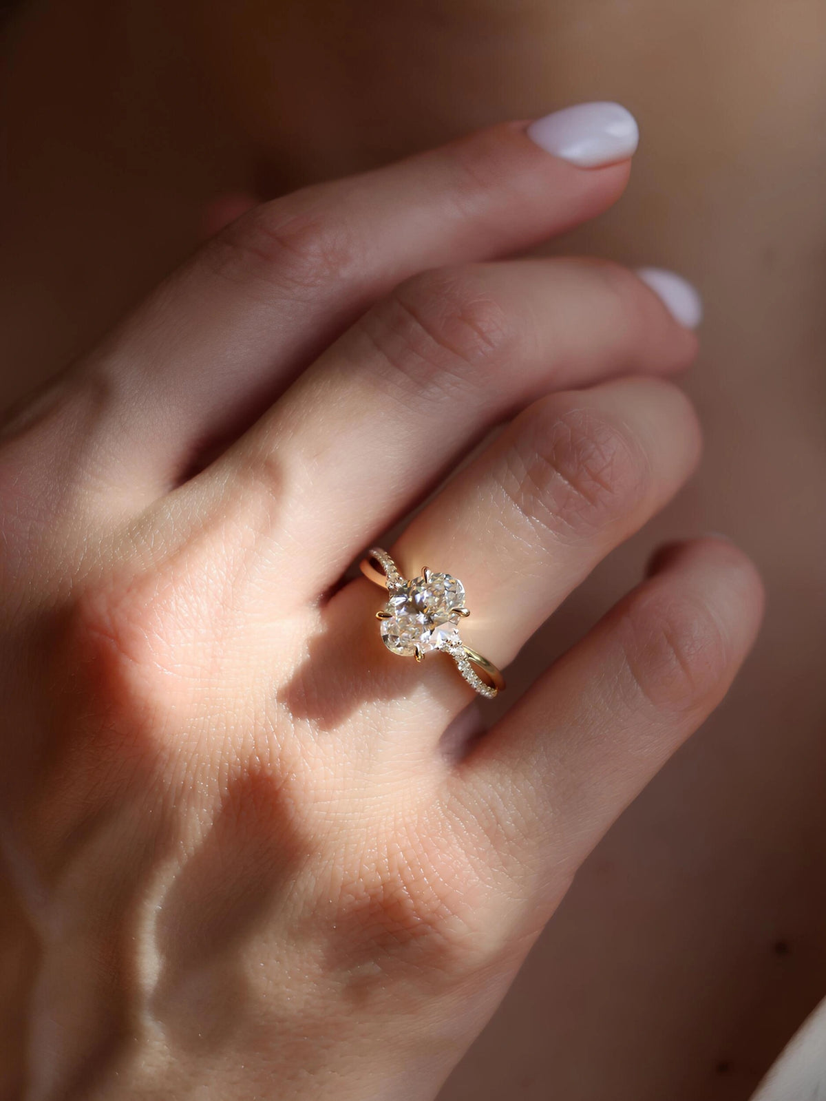 Common :: Unii Jewels 2.20TCW Oval lab grown diamond pavé engagement ring