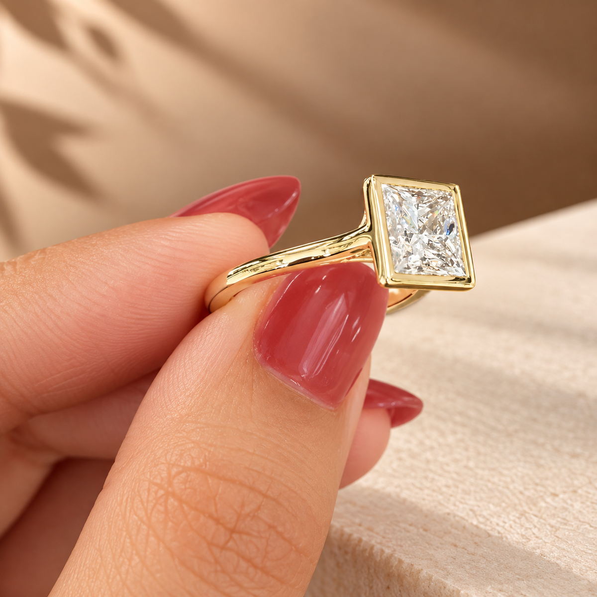 Common :: Unii Jewels F VS2 Princess Cut IGI certified lab grown diamond ring