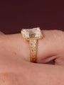Common :: Unique Criss Cut lab grown diamond solitaire engagement ring