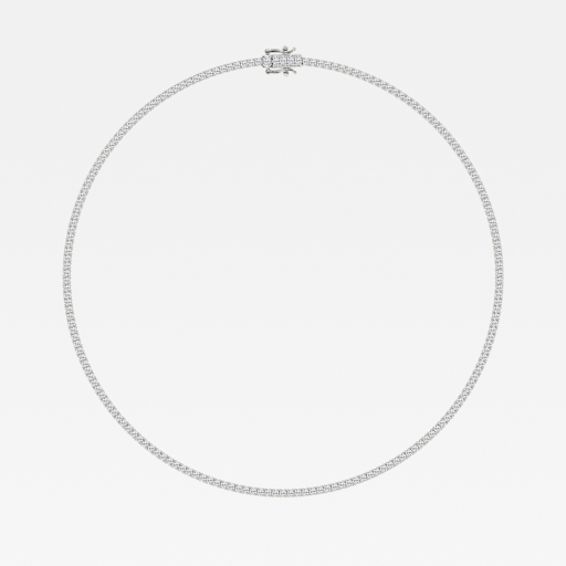 Round Lab Grown Diamond Four Prong Tennis Necklace, EF Color, VS Clarity - IGI Cetificate