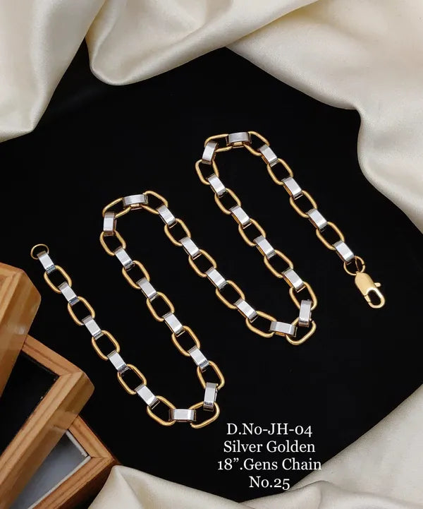 Silver Golden Modern Stylish Anti Tarnish & Waterproof Chain For Men & Boys