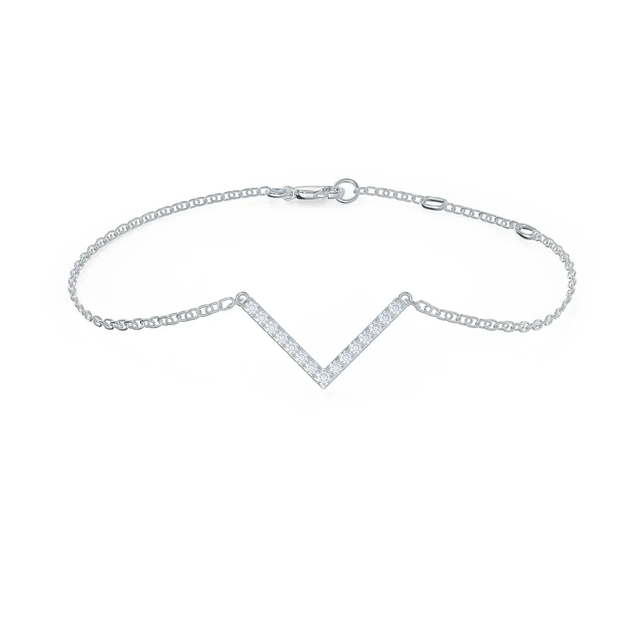 Round Lab grown Diamond V Bracelet EF Color, VS Clarity, IGI Certificate