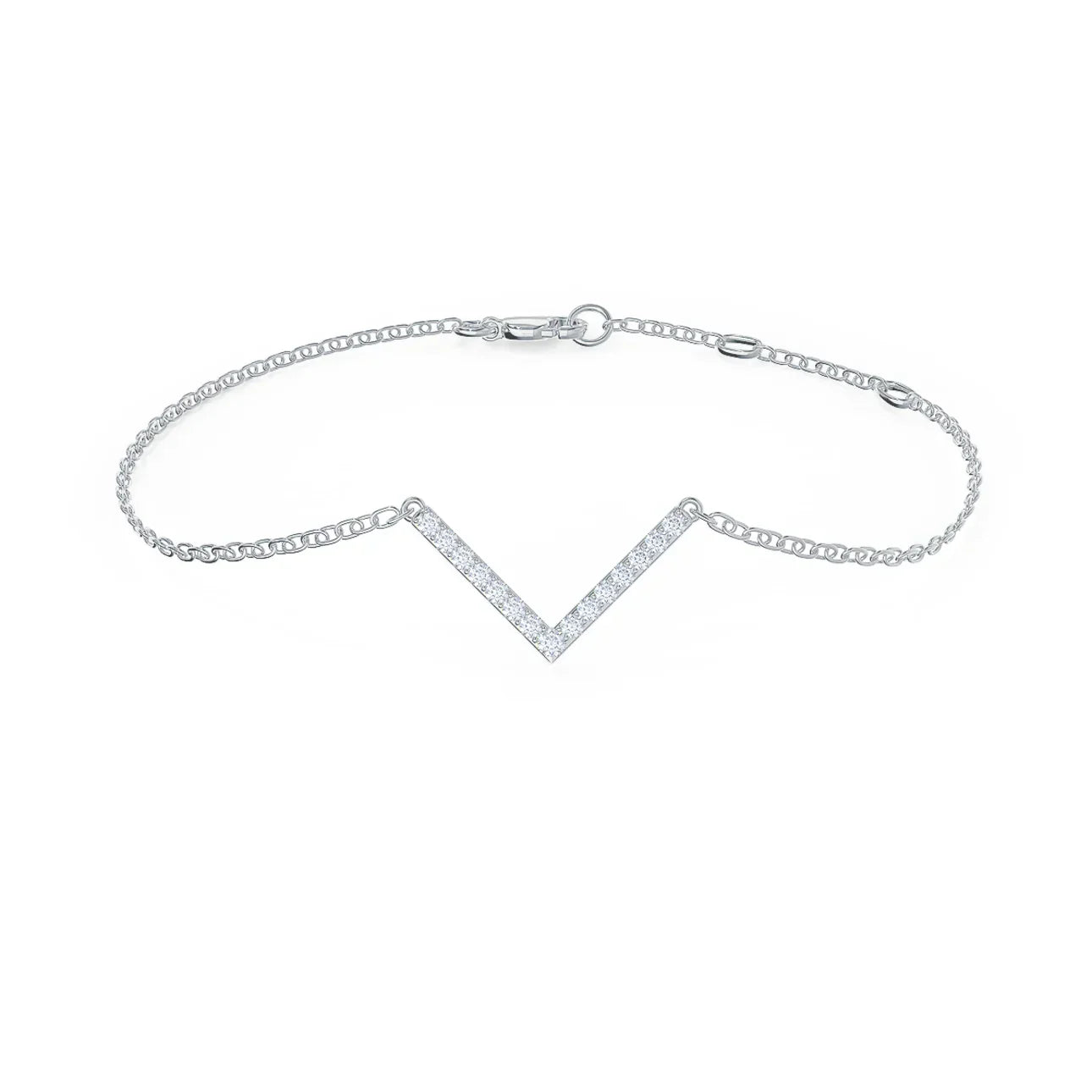 Round Lab grown Diamond V Bracelet EF Color, VS Clarity, IGI Certificate