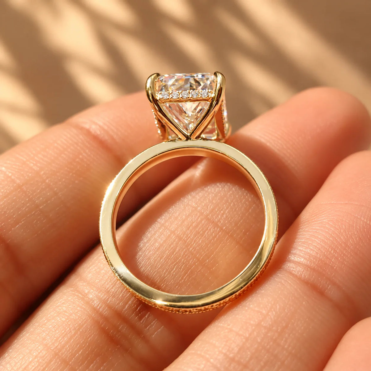 Common :: 5.10TCW Hidden Halo engagement ring with Radiant center diamond