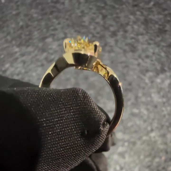 Fancy Yellow 3.00ct Oval Lab Diamond Solitaire Ring | Solid Yellow Gold | IGI Certified | VVS–VS Clarity | Sleek Split Shank