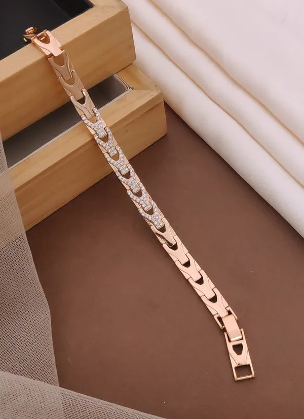 Rose Gold & Silver Polish Designer Xuping Bracelet