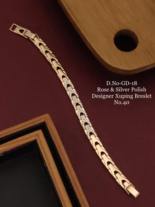 Rose Gold & Silver Polish Designer Xuping Bracelet