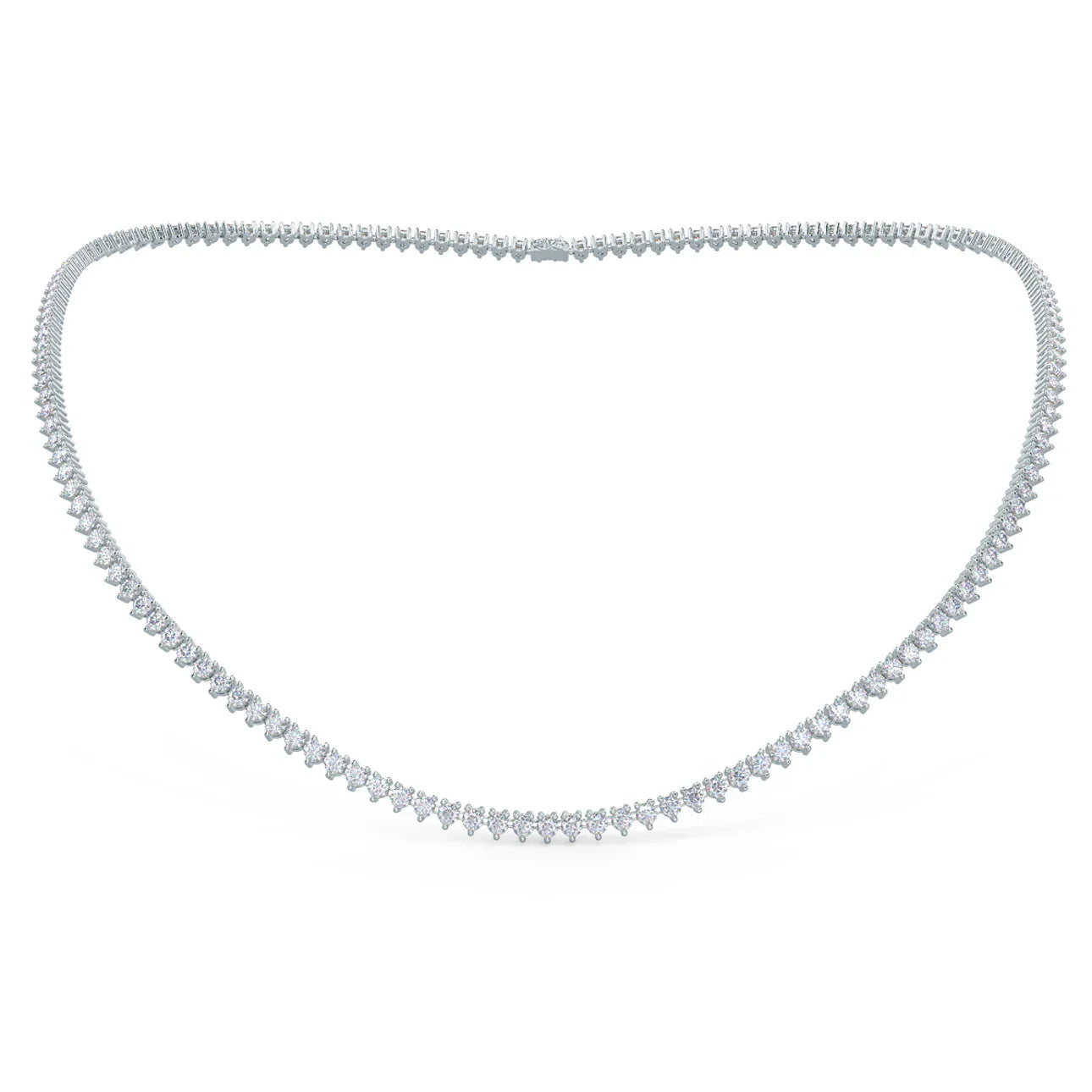 Round Lab Grown Diamond Tennis Necklace, EF Color, VS Clarity, IGI Certified