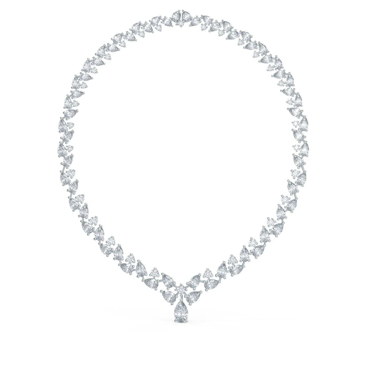 Round And Pear Duet Choker, EF Color, VS Clarity, IGI Certified