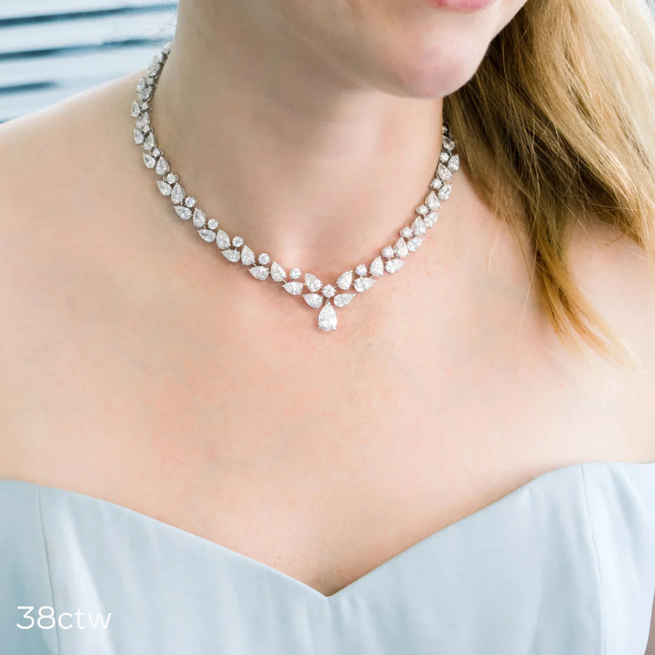 Round And Pear Duet Choker, EF Color, VS Clarity, IGI Certified