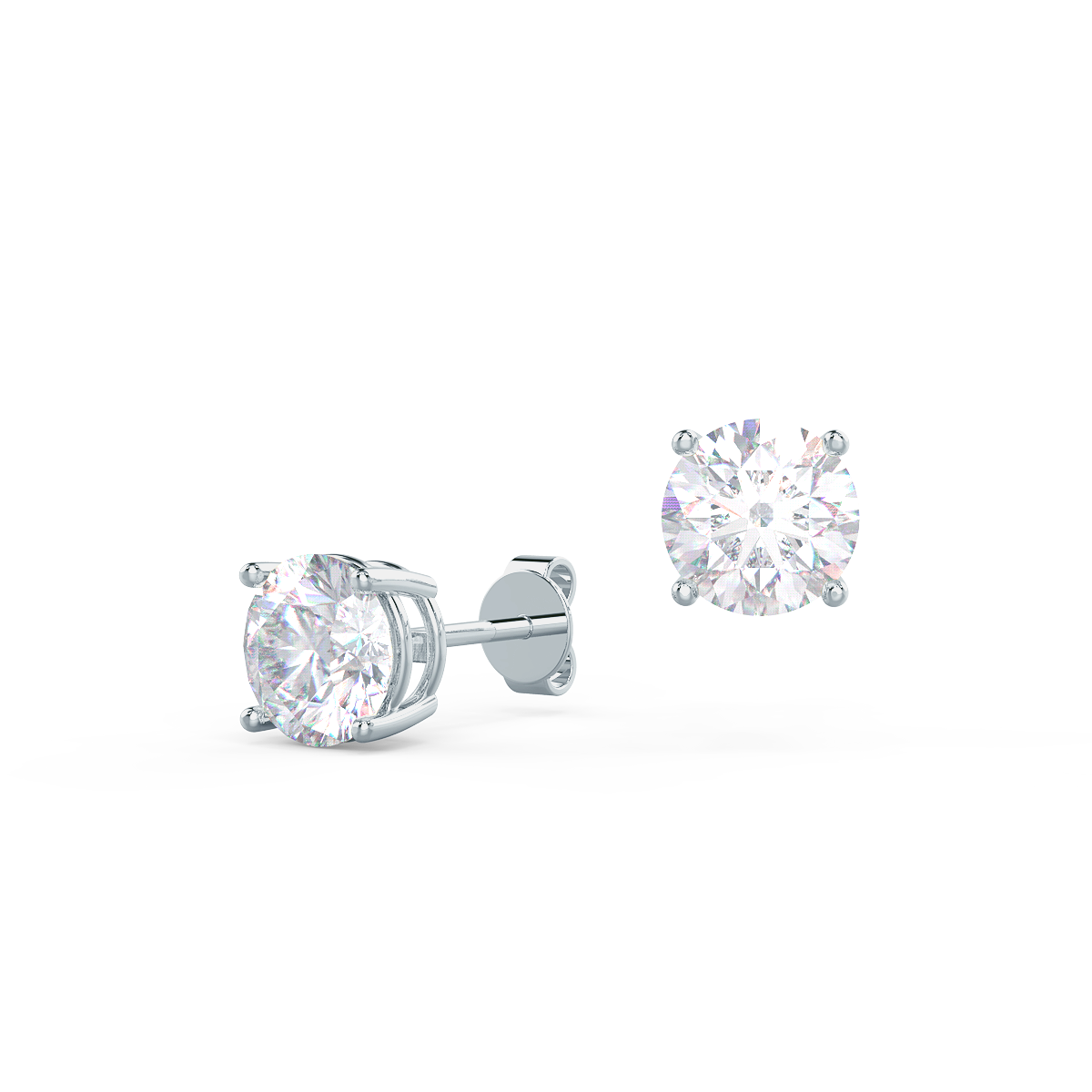 Round Lab Grown Diamond Stud Earrings | EF VS | 2.00–6.00tcw Classic Everyday Diamond Studs | IGI Certified