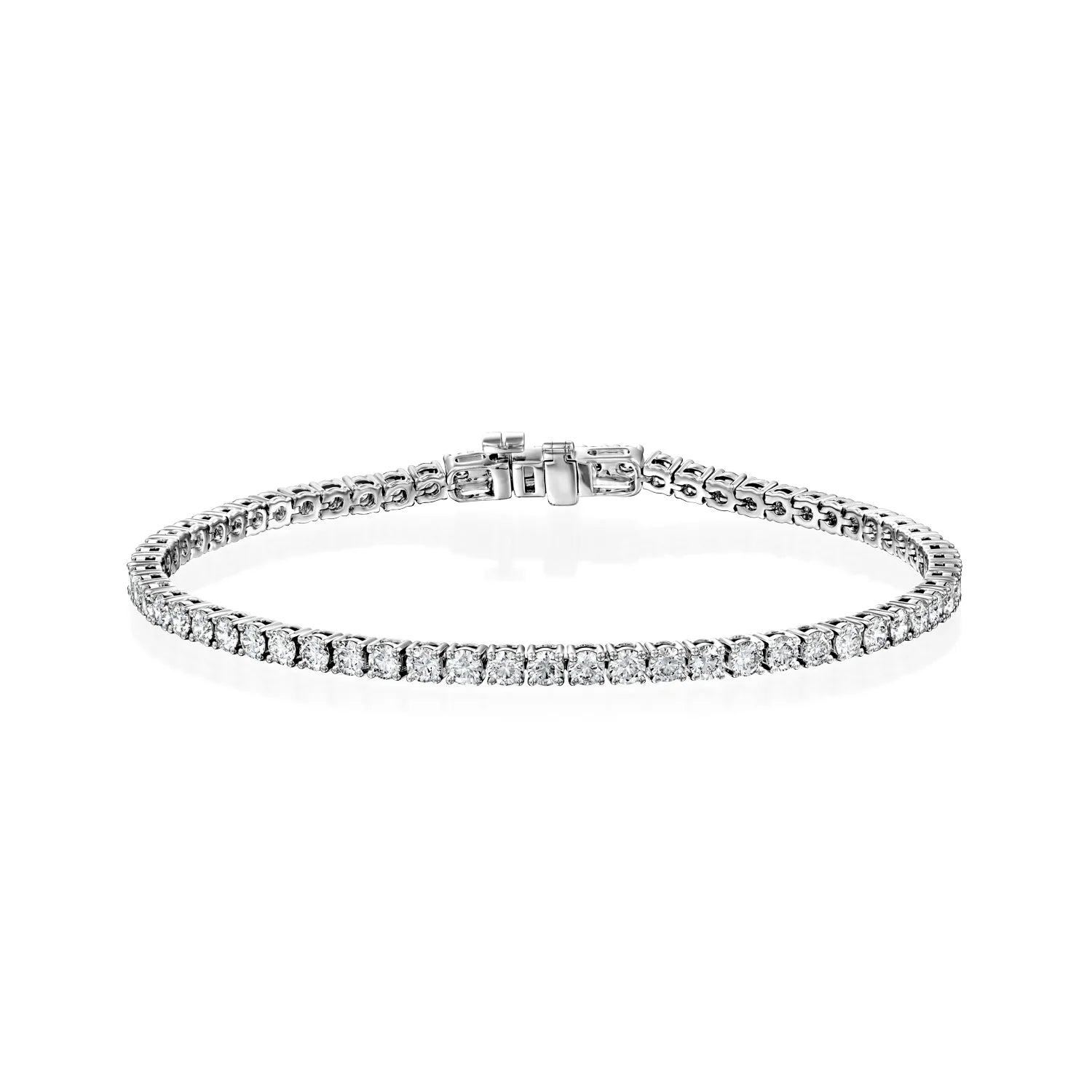 white :: round lab grown diamond tennis bracelet IGI certified