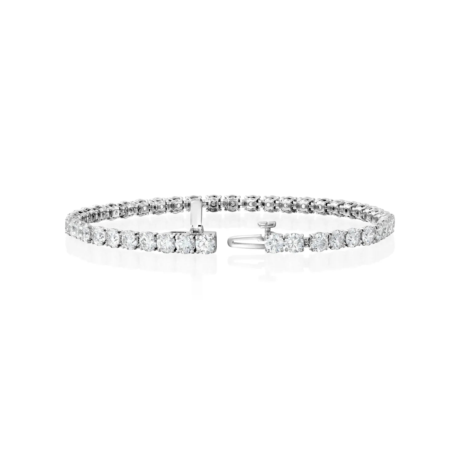 white :: 7ct lab grown diamond tennis bracelet round brilliant diamonds
