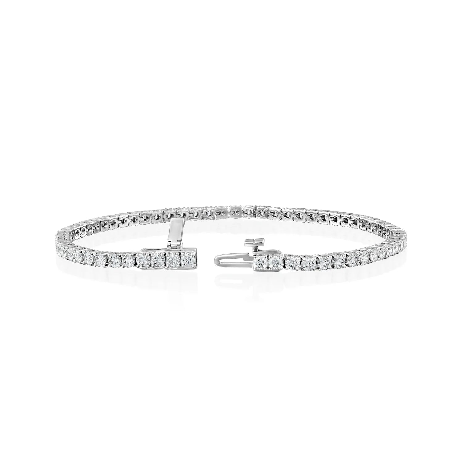 white :: lab grown diamond tennis bracelet round brilliant diamonds