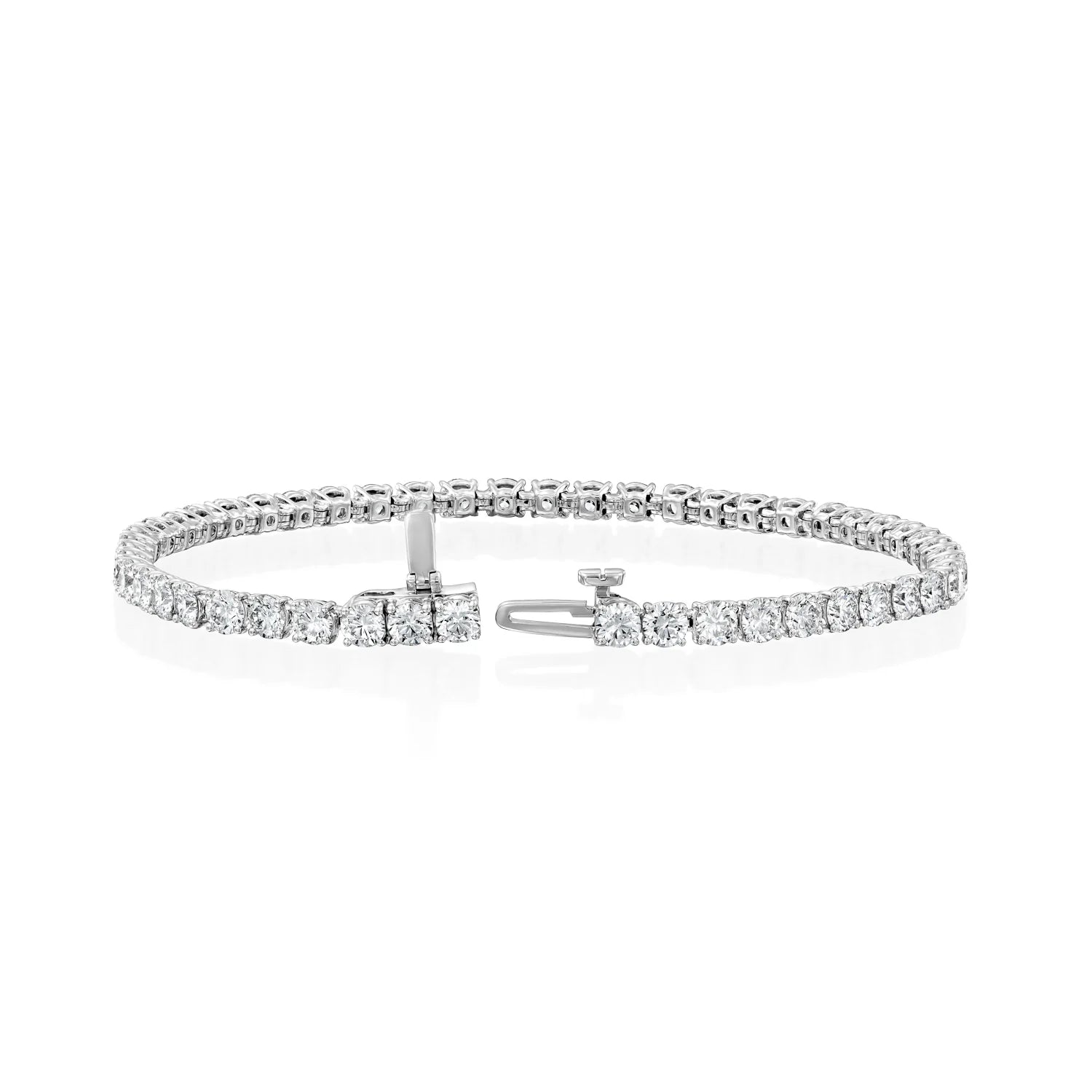 white :: 5ct lab grown diamond tennis bracelet round brilliant diamonds