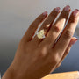 Common :: high end fancy yellow pear engagement ring 5ct lab grown diamond ring