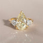 Common :: Zenvorae 5.17 carat yellow pear three stone lab grown diamond engagement ring IGI certified