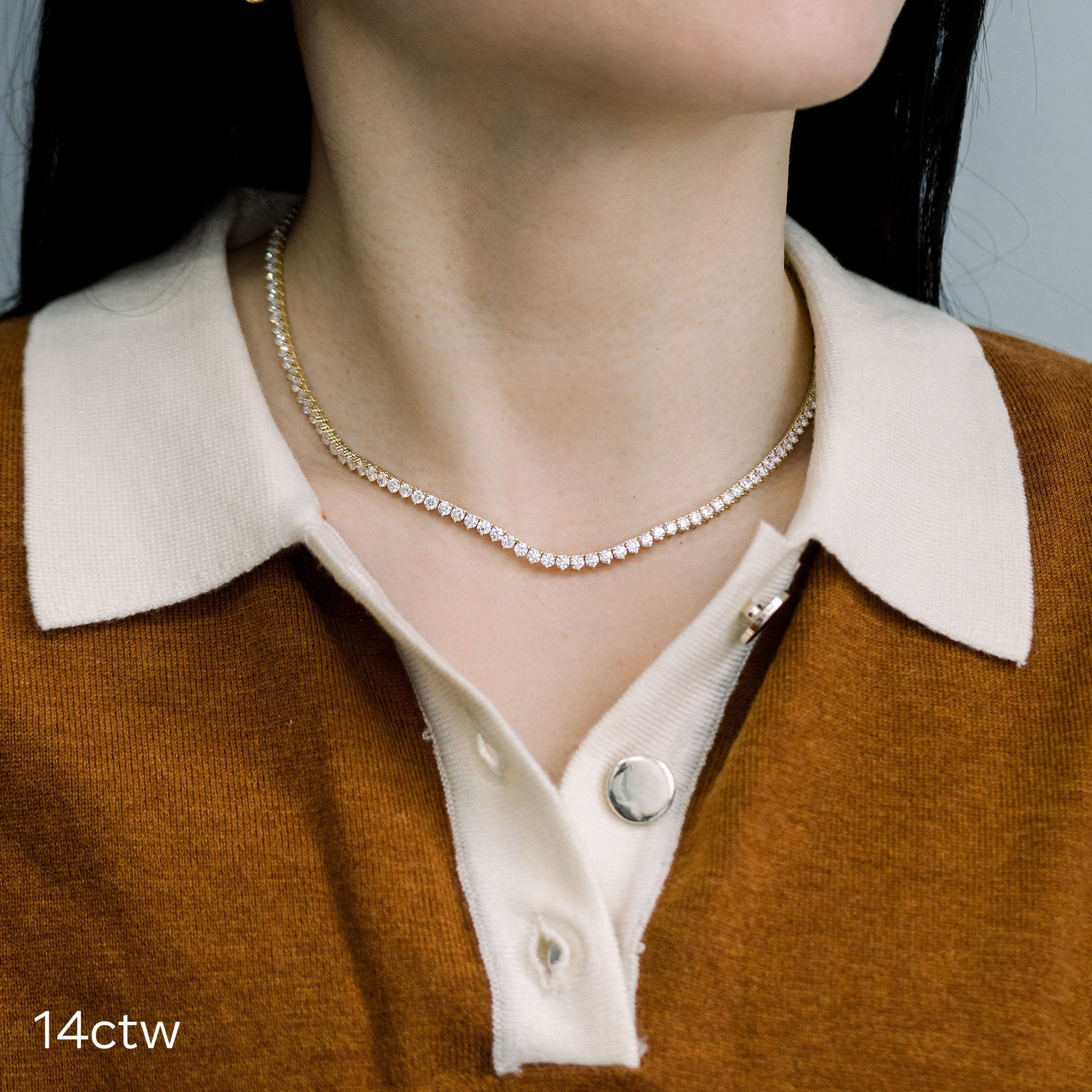 Tennis necklace Lab grown Diamond DEF Color VS+ Clarity